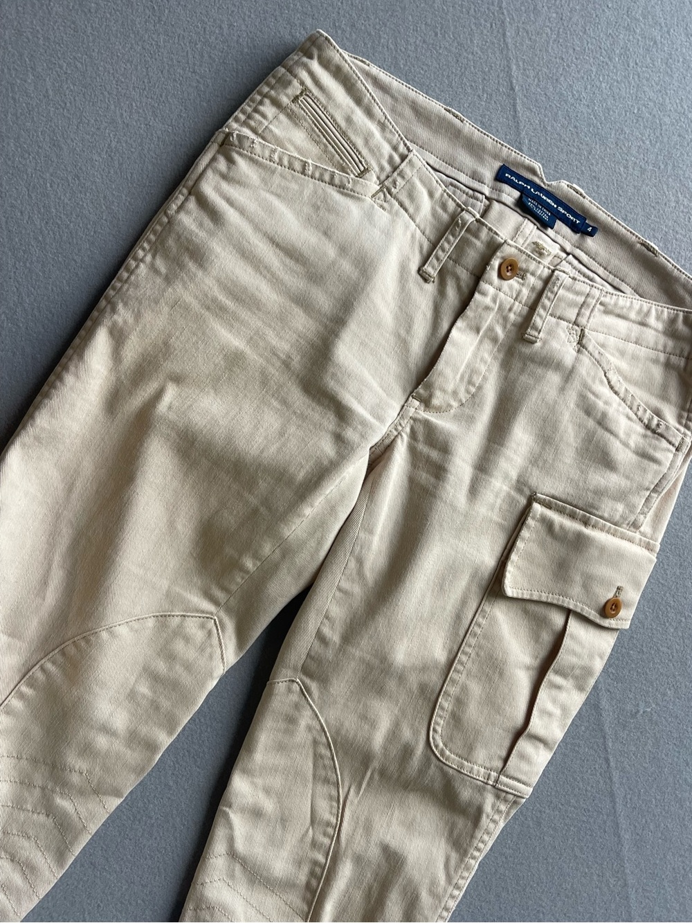 Ralph Lauren Sport Equestrian Moto Cargo Riding Pants Women’s Cream Skinny 4